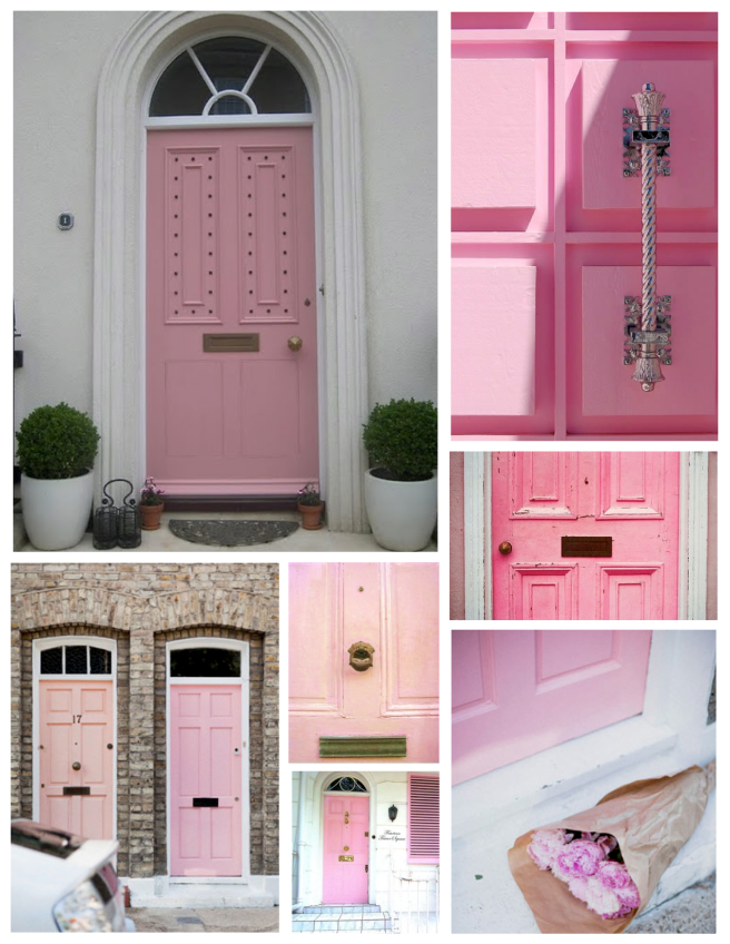 Pastel Bliss:  The Front Door Layered In Soft Hues Of Pink