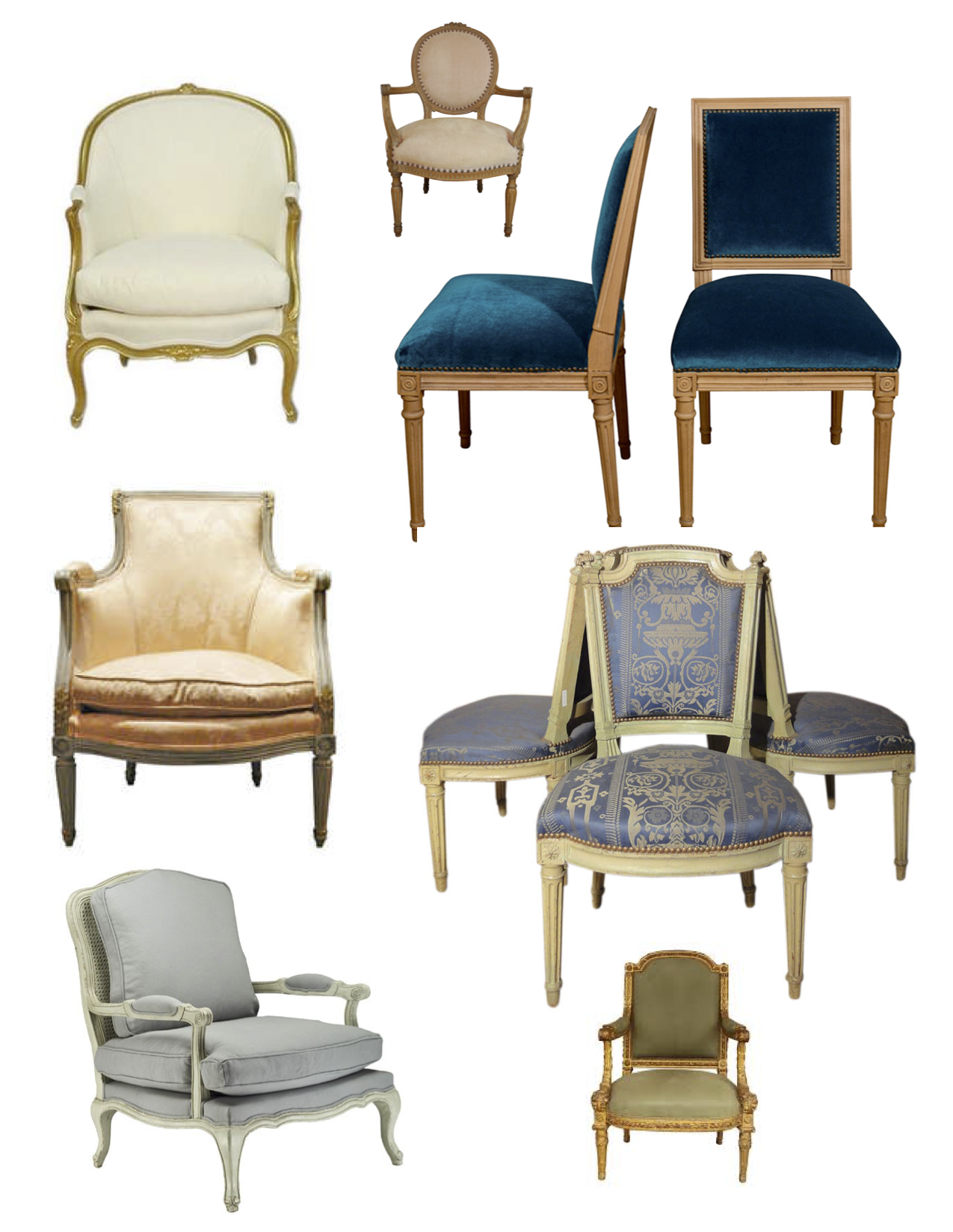 French By Royal Design The Louis Fauteuil Bergere Chair